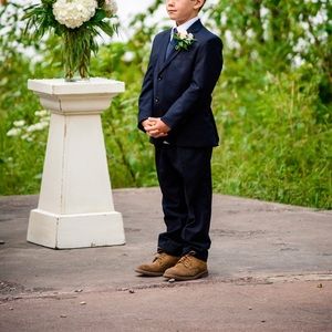 Boys 2 Button Navy 3 piece suit
